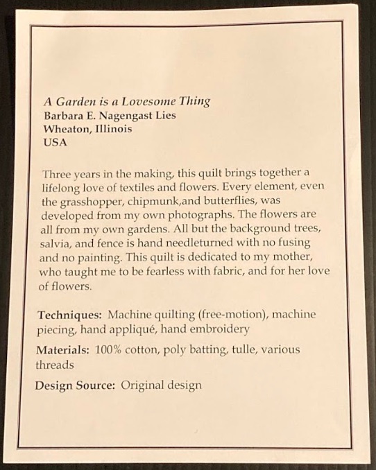 "A Garden is a Lovesome Thing" by Barbara E. Nagengast Lies - Sign